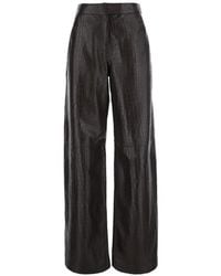 FEDERICA TOSI - Croc-Effect Leather Trousers - Lyst