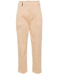 Peserico - Frayed-brim Cropped Trousers - Lyst