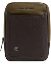 Piquadro - Logo-Plaque Messenger Bag - Lyst
