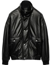 Prada - Leather Bomber Jacket - Lyst