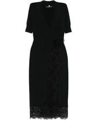 Ermanno Scervino - Lace-Embellished Wrap Dress - Lyst