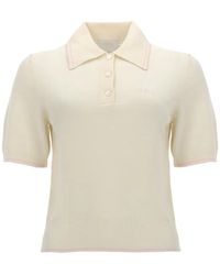 A.P.C. - Lisa Contrast-Trim Short-Sleeve Polo Shirt - Lyst