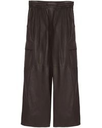 Yves Salomon - Leather Wide-Leg Trousers - Lyst