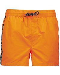 Guess - Logo-Tape Drawstring Swim Shorts - Lyst