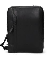 Piquadro - Logo-Debossed Leather Messenger Bag - Lyst