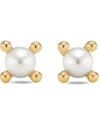 David Yurman - 18Kt Petite Modern Renaissance Pearl Stud Earrings (5.5Mm) - Lyst
