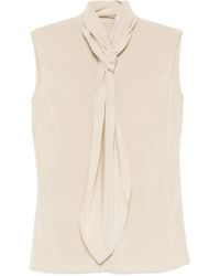 Alberta Ferretti - Mouwloze Top Met Gestrikte Hals - Lyst