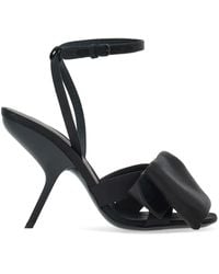 Ferragamo - Asymmetric-Bow Satin Sandals - Lyst