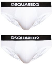 DSquared² - Logo-waistband Stretch-cotton Briefs (pack Of Two) - Lyst