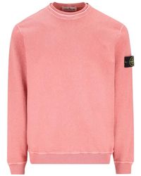 Stone Island - Crew Neck Sweater With Logo - Lyst
