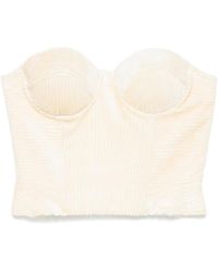 Ermanno Scervino - Geribbelde Fluwelen Bustier Top - Lyst