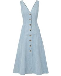 Veronica Beard - Vestido midi sin mangas con botones - Lyst