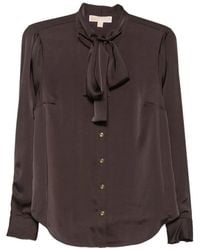 Michael Kors - Pussy-Bow Button-Up Shirt - Lyst