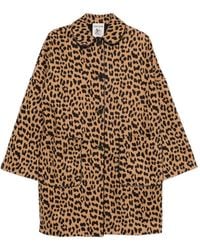 Semicouture - Leopard-Print Button-Up Coat - Lyst
