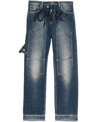 Off-White c/o Virgil Abloh - Cherry Diagonal Twist Stack Jeans - Lyst