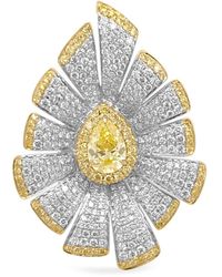 HYT Jewelry - 18kt Gelb- und Weißgoldring mit Diamant - Lyst