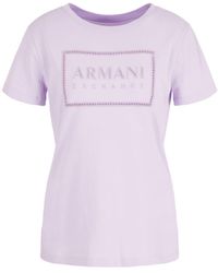 Armani Exchange - Cut-out Logo Cotton T-shirt - Lyst