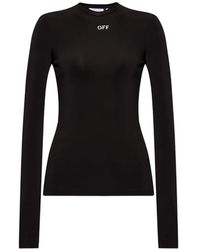 Off-White c/o Virgil Abloh - Logo-Print Long-Sleeve Top - Lyst