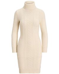 Ralph Lauren - Robe En Maille Torsadée À Col Roulé - Lyst