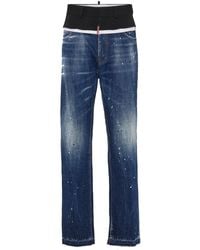 DSquared² - Paint Splatter-Detail Washed Denim Jeans - Lyst
