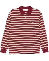 DUNST - Gestreept Poloshirt Met Lange Mouwen - Lyst