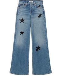 RE/DONE - Jeans Met Wijde Pijpen En Sterdetail - Lyst