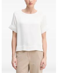 Sisley - Round-Neck Cuffed-Sleeve T-Shirt - Lyst