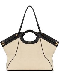 Balmain - Grote Shopper Van Glad Leer En Canvas - Lyst
