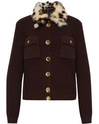 Givenchy - Fur-Collar Cardigan - Lyst