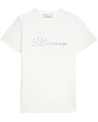 Blumarine - Logo-Embroidered Jersey T-Shirt - Lyst