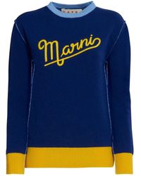 Marni - Crew Neck Sweater With Logo - Lyst