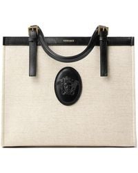 Versace - Rivière Canvas Tote Bag - Lyst
