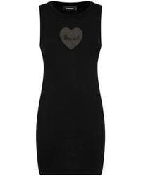DSquared² - Vestido Corto Con Logo De Apliques - Lyst