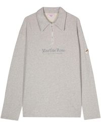 Martine Rose - Logo-embroidered Cotton Polo Shirt - Lyst