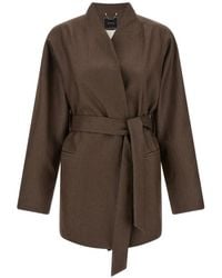 Kiton - Belted Shawl-Collar Jacket - Lyst