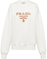 Prada - Logo-appliqué Cotton Sweatshirt - Lyst