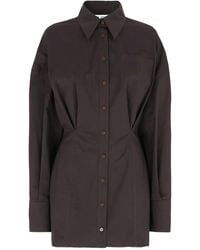 The Attico - Long-Sleeve Shirt Mini Dress - Lyst