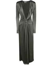 Danamé - Gathered-Detail V-Neck Dress - Lyst