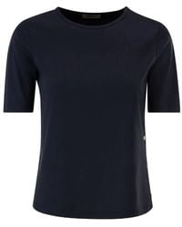 Herno - Cotton T-Shirt With Logo Buttons On The Sides - Lyst