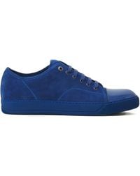 Lanvin - Lace-Up Panelled Sneakers - Lyst