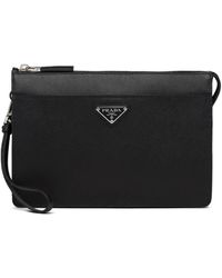 Prada - Logo Clutch Bag - Lyst