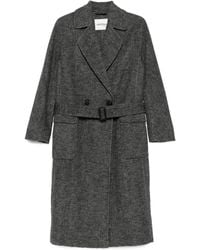 Ottod'Ame - Herringbone-pattern Belted Coat - Lyst