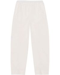 Ganni - Elasticated-waist Tapered Trousers - Lyst