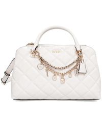 Guess - Libby Quilted Charm-Detail Tote Bag - Lyst