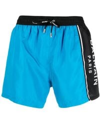 Balmain - Badeshorts Mit Kordelzug - Lyst