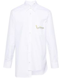 Lanvin - Asymmetrisch Overhemd Met Logoprint - Lyst