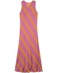 Aspesi - Striped Slip Maxi Dress - Lyst