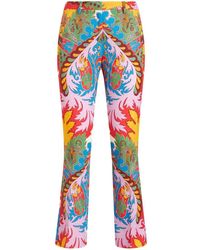 Etro - Paisley-print Flared Cropped Trousers - Lyst