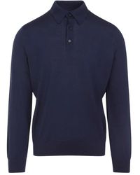 ZEGNA - Buttoned Long-Sleeve Polo Shirt - Lyst