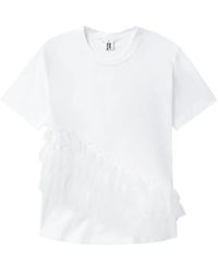 Noir Kei Ninomiya - Ruffled Cotton T-Shirt - Lyst